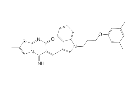 (6Z)-6-({1-[3-(3,5-dimethylphenoxy)propyl]-1H-indol-3-yl}methylene)-5-imino-2-methyl-5,6-dihydro-7H-[1,3]thiazolo[3,2-a]pyrimidin-7-one