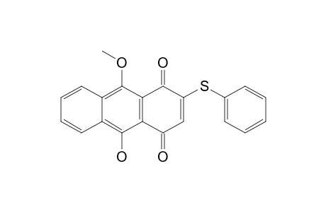 2-Phenylthio-10-hydroxy-9-methoxy-1,4-anthraquinone