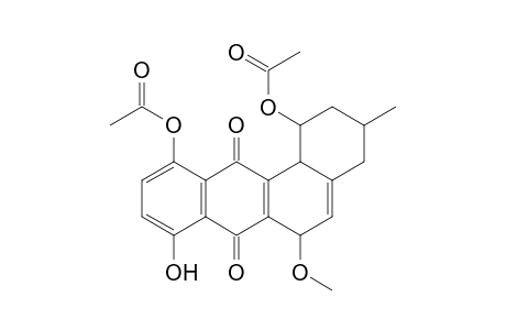 1,11-Diacetoxy-8-hydroxy-6-methoxy-3-methyl-1,2,3,4,6,12b-hexahydrobenz[a]anthracene-7,12-dione