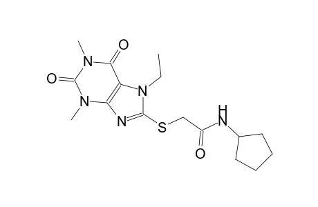 N-cyclopentyl-2-[(7-ethyl-1,3-dimethyl-2,6-dioxo-2,3,6,7-tetrahydro-1H-purin-8-yl)sulfanyl]acetamide