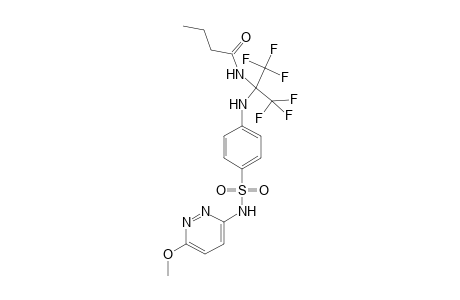 4-[1-Butyramido-2,2,2-trifluoro-1-(trifluoromethyl)ethylamino]-N-(6-methoxy-3-pyridazinyl)benzenesulfonamide