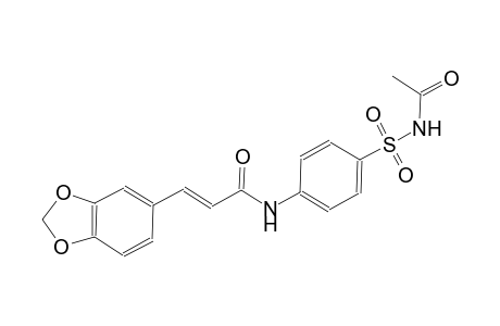 (2E)-N-{4-[(acetylamino)sulfonyl]phenyl}-3-(1,3-benzodioxol-5-yl)-2-propenamide