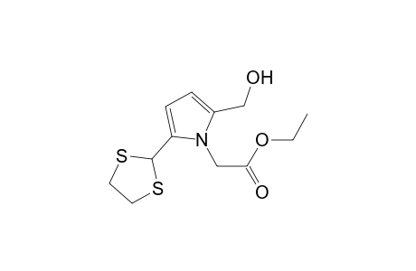 1H-Pyrrole-1-acetic acid, 2-(1,3-dithiolan-2-yl)-5-(hydroxymethyl)-, ethyl ester