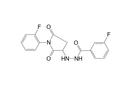3-fluoro-N'-[1-(2-fluorophenyl)-2,5-dioxo-3-pyrrolidinyl]benzohydrazide