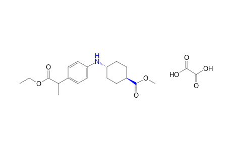 trans-4-[p-(1-carboxyethyl)anilino]cyclohexanecarboxylic acid, 4- ethyl methyl ester, oxalate (1:1) (salt)