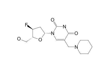 2',3'-Dideoxy-3'-fluoro-5-(piperidinomethyl)uridine