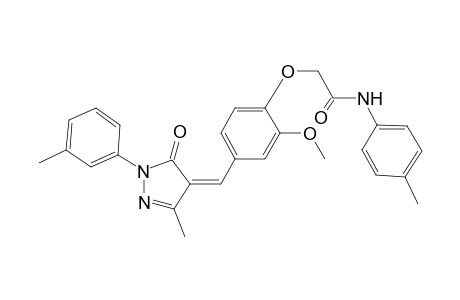 2-(2-methoxy-4-{(Z)-[3-methyl-1-(3-methylphenyl)-5-oxo-1,5-dihydro-4H-pyrazol-4-ylidene]methyl}phenoxy)-N-(4-methylphenyl)acetamide