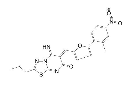 7H-[1,3,4]thiadiazolo[3,2-a]pyrimidin-7-one, 5,6-dihydro-5-imino-6-[[5-(2-methyl-4-nitrophenyl)-2-furanyl]methylene]-2-propyl-, (6Z)-