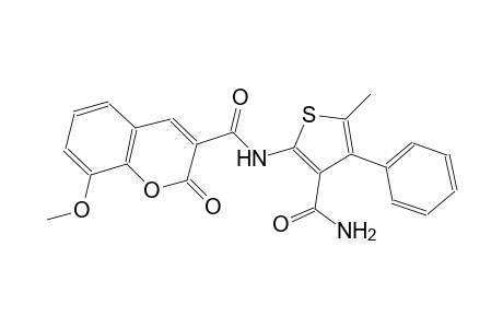 N-[3-(aminocarbonyl)-5-methyl-4-phenyl-2-thienyl]-8-methoxy-2-oxo-2H-chromene-3-carboxamide