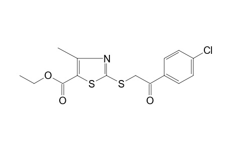 2-[(p-chlorophenacyl)thio]-4-methyl-5-thiazolecarboxylic acid, ethyl ester