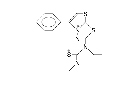 2-(N-Ethyl-N-<2-aza-1-thio-butyl>-amino)-5-phenyl-thiazolo(2,3-B)(1,3,4)thiadiazole