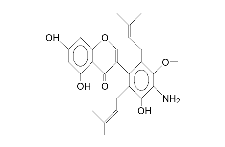 PISCERYTHRAMINE;4'-AMINO-5,7,3'-TRIHYDROXY-5'-METHOXY-2',6'-DI-(3,3-DIMETHYLALLYL)-ISOFLAVONE