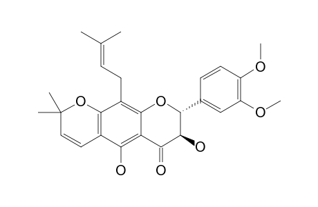 KHONKLONGINOL_D;3,5-DIHYDROXY-3',4'-DIMETHOXY-6'',6''-DIMETHYLPYRANO-(2'',3'':7.6)-8-(3''',3'''-DIMETHYLALLYL)-FLAVANONE