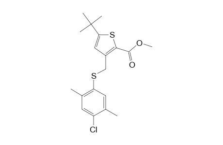 5-tert-butyl-3-{[(4-chloro-2,5-xylyl)thio]methyl}-2-thiophenecarboxylic acid, methyl ester