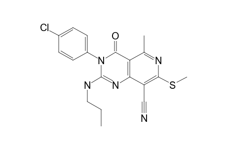 3-(4-Chlorophenyl)-8-cyano-5-methyl-7-(methylthio)-2-propylamino-pyrido[4,3-d]pyrimidin-4(3H)-one