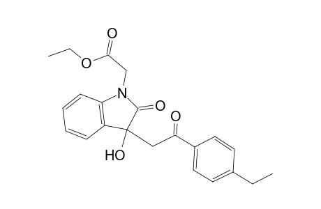 1H-indole-1-acetic acid, 3-[2-(4-ethylphenyl)-2-oxoethyl]-2,3-dihydro-3-hydroxy-2-oxo-, ethyl ester