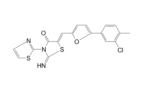 (5Z)-2-azanylidene-5-[[5-(3-chloranyl-4-methyl-phenyl)furan-2-yl]methylidene]-3-(1,3-thiazol-2-yl)-1,3-thiazolidin-4-one