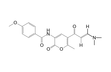 trans-N-{5-[3-(DIMETHYLAMINO)ACRYLOYL]-6-METHYL-2-OXO-2H-PYRAN-3-YL}-p-ANISAMIDE