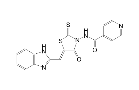 N-[(5Z)-5-(1H-benzimidazol-2-ylmethylene)-4-oxo-2-thioxo-1,3-thiazolidin-3-yl]isonicotinamide