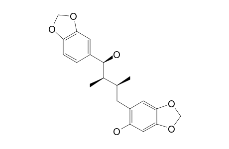 SAUCERNEOL_H;6-{(2-S,3-R,4-S)-4-(BENZO-[D]-[1.3]-DIOXOL-5-YL)-4-HYDROXY-2,3-DIMETHYLBUTYL}-BENZO-[D]-[1.3]-DIOXOL-5-OL