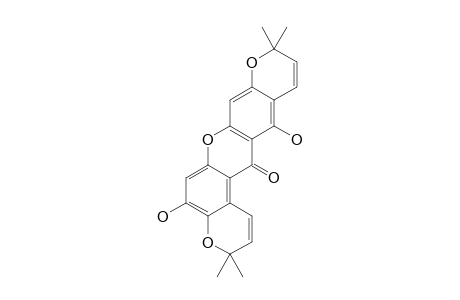 BRASILIXANTHONE-B;1,6-DIHYDROXY-6',6'-DIMETHYLPYRANO-(2',3':2,3)-6'',6''-DIMETHYLPYRANO-(2'',3'':7,8)-XANTHONE