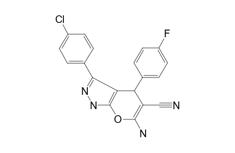 6-Amino-3-(4-chlorophenyl)-4-(4-fluorophenyl)-2,4-dihydropyrano[2,3-c]pyrazole-5-carbonitrile