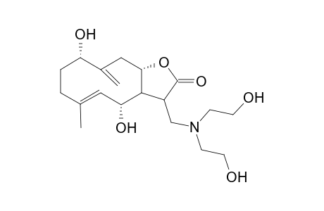 (E)-(4R,9S,11aS)-3-{[Bis-(2-hydroxy-ethyl)-amino]-methyl}-4,9-dihydroxy-6-methyl-10-methylene-3a,4,7,8,9,10,11,11a-octahydro-3H-cyclodeca[b]furan-2-one