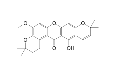 Garcimangosone-B;1-hydroxy-6-methoxy-6',6'-dimethylpyrano-(2',3':3,2)-6'',6''-dimethylpyrano-(2'',3'':7,6)-xanthone