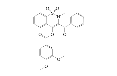 3-benzoyl-2-methyl-1,1-dioxido-2H-1,2-benzothiazin-4-yl 3,4-dimethoxybenzoate