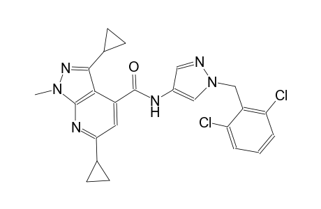 3,6-dicyclopropyl-N-[1-(2,6-dichlorobenzyl)-1H-pyrazol-4-yl]-1-methyl-1H-pyrazolo[3,4-b]pyridine-4-carboxamide