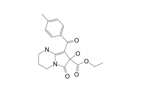 7-ETHOXYCARBONYL-7-HYDROXY-8-(4-METHYLBENZOYL)-6-OXO-1,2,3,4,6,7-HEXAHYDROPYRROLO-[1,2-A]-PYRIMIDINE