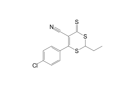 6-(4-CHLOROPHENYL)-5-CYANO-2-ETHYL-(4H)-1,3-DITHIACYCLOHEXENE-4-THIONE