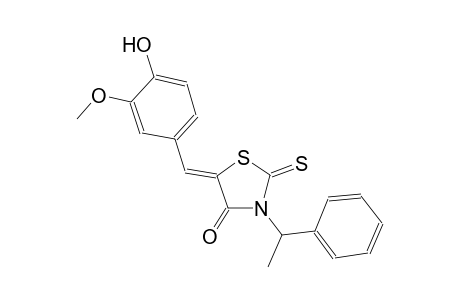 (5Z)-5-(4-hydroxy-3-methoxybenzylidene)-3-(1-phenylethyl)-2-thioxo-1,3-thiazolidin-4-one