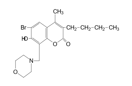 6-bromo-3-butyl-7-hydroxy-4-methyl-8-(morpholinomethyl)coumarin