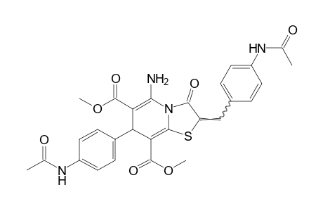 2-(p-acetamidobenzylidene)-7-(p-avetamidophenyl)-5-amino-2,3-dihydro-3-oxo-7H-thaizolo[32,-a]pyridine-6,8-dicarboxylic acid, dimethyl ester