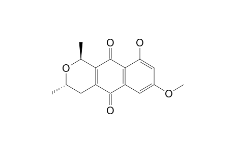 1H-Naphtho[2,3-c]pyran-5,10-dione, 3,4-dihydro-9-hydroxy-7-methoxy-1,3-dimethyl-, trans-(.+-.)-