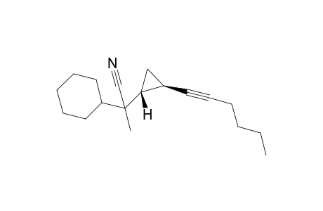 2-cyclohexyl-2-[(1R,2R)-2-hex-1-ynylcyclopropyl]propanenitrile