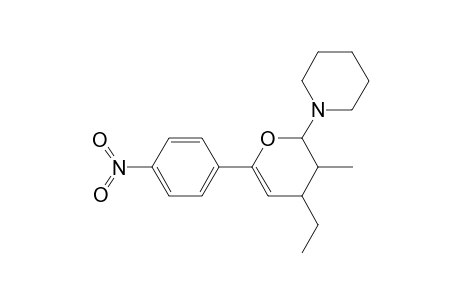 1-[4-ethyl-3-methyl-6-(4-nitrophenyl)-3,4-dihydro-2H-pyran-2-yl]piperidine