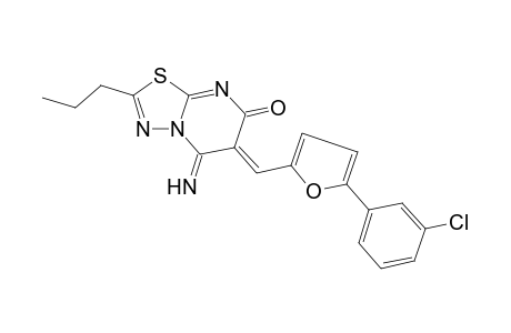 7H-[1,3,4]thiadiazolo[3,2-a]pyrimidin-7-one, 6-[[5-(3-chlorophenyl)-2-furanyl]methylene]-5,6-dihydro-5-imino-2-propyl-, (6Z)-