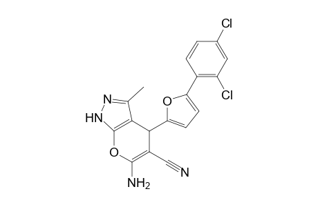 6-Amino-4-[5-(2,4-dichlorophenyl)-2-furyl]-3-methyl-1,4-dihydropyrano[2,3-C]pyrazole-5-carbonitrile