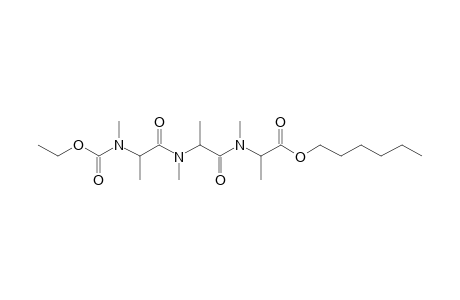 Alanylalanylalanine, N,N',N''-trimethyl-N''-ethoxycarbonyl-, hexyl ester