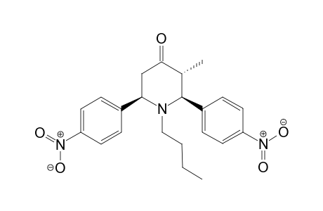 (2S,3R,6R)-1-butyl-3-methyl-2,6-bis(4-nitrophenyl)piperidin-4-one