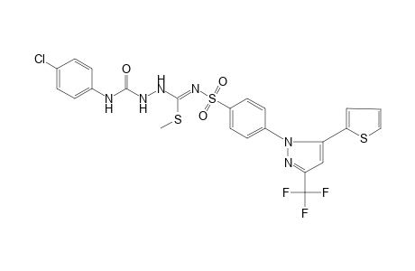 3-[(p-CHLOROPHENYL)CARBAMOYL]-N-{{p-[5-(2-THIENYL)-3-(TRIFLUOROMETHYL)PYRAZOL-1-YL]PHENYL}SULFONYL}THIOCARBAZIMIDIC ACID, METHYL ESTER