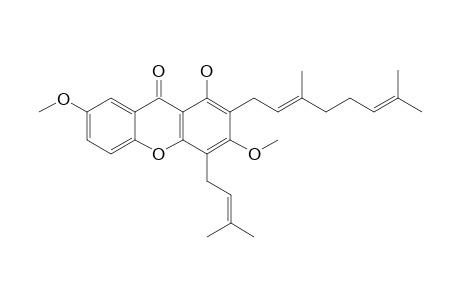 2-GERANYL-1-HYDROXY-3,7-DIMETHOXY-4-(3,3-DIMETHYLALLYL)-XANTHONE