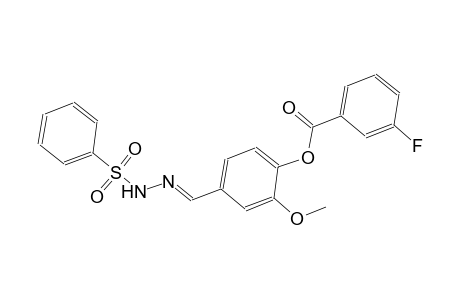 2-methoxy-4-{(E)-[(phenylsulfonyl)hydrazono]methyl}phenyl 3-fluorobenzoate