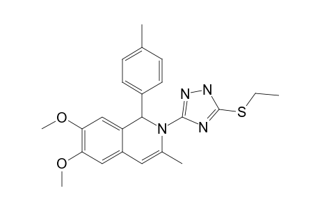6,7-DIMETHOXY-3-METHYL-1-(4-METHYLPHENYL)-2-(5-ETHYLTHIO-1,2,4-TRIAZOL-3-YL)-1,2-DIHYDROISOQUINOLINE