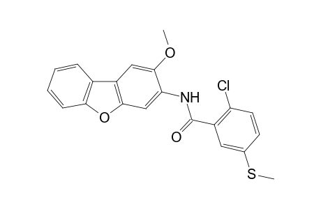 2-Chloranyl-N-(2-methoxydibenzofuran-3-yl)-5-methylsulfanyl-benzamide