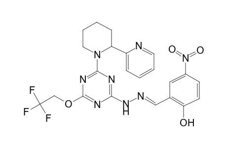 2-Hydroxy-5-nitrobenzaldehyde [4-[2-(2-pyridinyl)piperidinyl]-6-(2,2,2-trifluoroethoxy)-1,3,5-triazin-2-yl]hydrazone