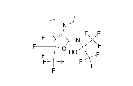 4-(diethylamino)-2,5-dihydro-5-{[2,2,2-trifluor-1-hydroxy-1-(trifluormethyl)ethyl]imino}-2,2-bis(trifluormethyl)oxazol