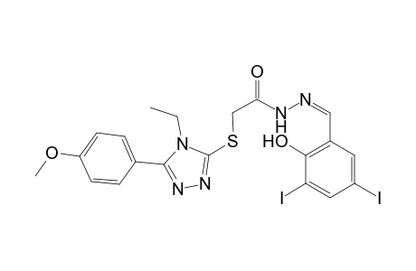 acetic acid, [[4-ethyl-5-(4-methoxyphenyl)-4H-1,2,4-triazol-3-yl]thio]-, 2-[(Z)-(2-hydroxy-3,5-diiodophenyl)methylidene]hydrazide